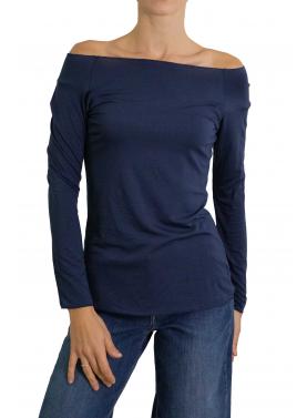 Maglia con scollo a scatoletta con manica lunga 